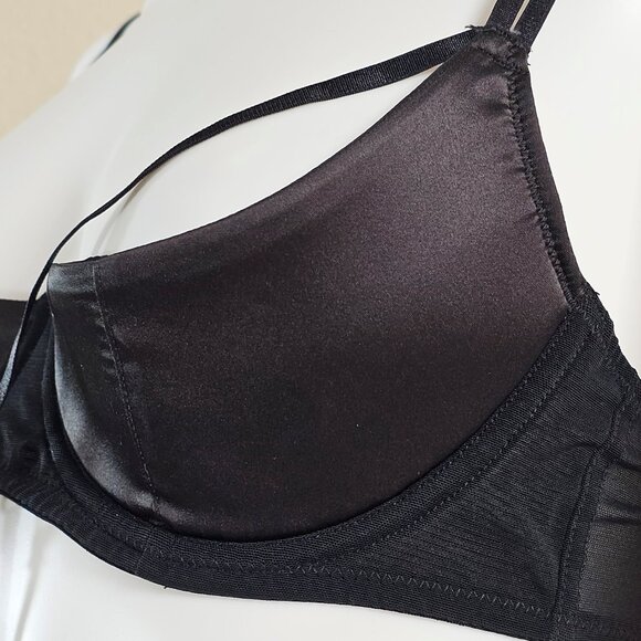 Hustler Sloan Black Open Cup Strappy Balconette Bra, Size US 8 - Picture 6 of 7